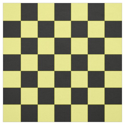 Yellow Black Schachbrett Pattern Textil Stoff (Muster)