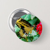 Yellow Black Schmetfly Foto Traumskript Button (Vorne & Hinten)