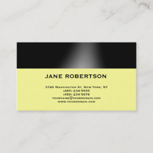 Yellow Black Simple Schlicht Business Card Visitenkarte