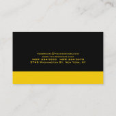 Yellow Black Special Einzigartig Schlicht sauber Visitenkarte (Rückseite)