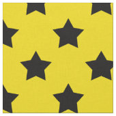 Yellow Black Stars Muster dekorativ Textil Stoff (Nahaufnahme)