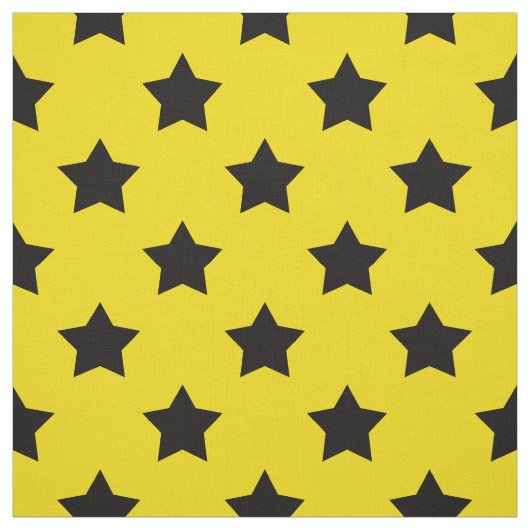 Yellow Black Stars Muster dekorativ Textil Stoff (Muster)