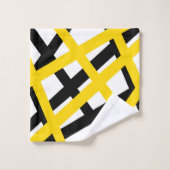 Yellow Black Stripe Geometric Badhandtuch Set (Waschlappen)