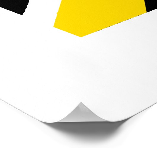 Yellow Black Stripe Geometric Poster (Ecke)
