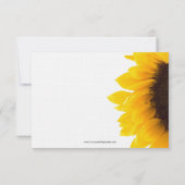 Yellow Black Sunflower Wedding RSVP Cards (Rückseite)