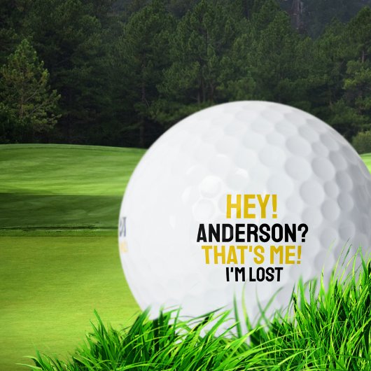 Yellow Black Typografy Funny Love Golf Ball