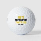 Yellow Black Typografy Funny Love Golf Ball (Vorderseite)