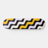 Yellow Black Wavy Pattern Skateboard (Horizontal)