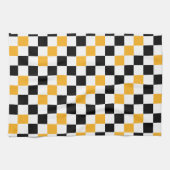 Yellow Black White Checkered Pattern Design  Geschirrtuch (Horizontal)