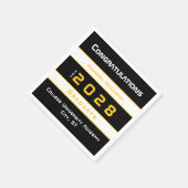 Yellow Black White Congratulations Graduation Serviette (Ecke)