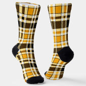 Yellow Black White Flannel Tartan Pattern Design  Socken