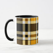 Yellow Black White Flannel Tartan Pattern Design  Tasse (Links)