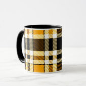 Yellow Black White Flannel Tartan Pattern Design  Tasse (Vorderseite Links)