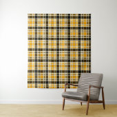Yellow Black White Flannel Tartan Pattern Design Wandteppich (Beispiel)