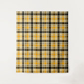 Yellow Black White Flannel Tartan Pattern Design Wandteppich (Vorderseite)