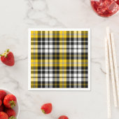 Yellow Black White Plaid Tartan Pattern Design  Serviette (Beispiel)