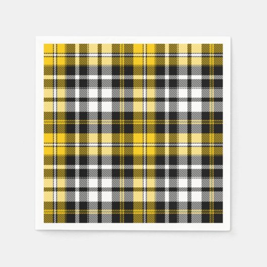 Yellow Black White Plaid Tartan Pattern Design  Serviette (Vorderseite)