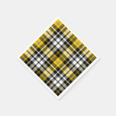 Yellow Black White Plaid Tartan Pattern Design  Serviette (Ecke)