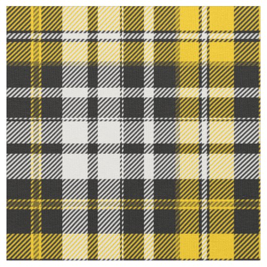 Yellow Black White Plaid Tartan Pattern Design  Stoff (Nahaufnahme)
