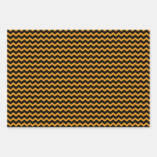 Yellow & Black Zigzag Chevron Playful & Bold Geschenkpapier Set (Vorderseite)