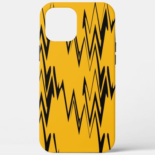 Yellow Black Zigzag Muster Case-Mate iPhone Hülle (Rückseite)