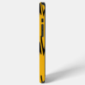 Yellow Black Zigzag Muster iPhone Hülle (Linke Seite)