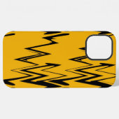 Yellow Black Zigzag Muster iPhone Hülle (Rückseite (Horizontal))