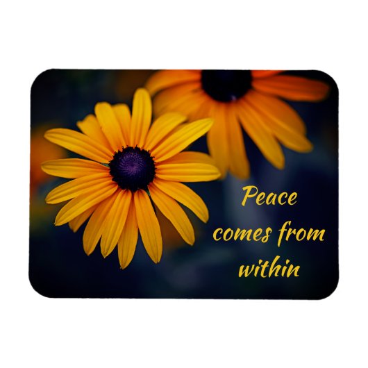 Yellow Blackeyed Susan Garden Blume Motivierend Magnet (Horizontal)