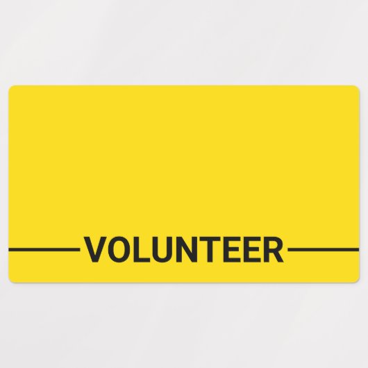 Yellow Blank Volunteer Abzeichen Etiketten (Design 2)