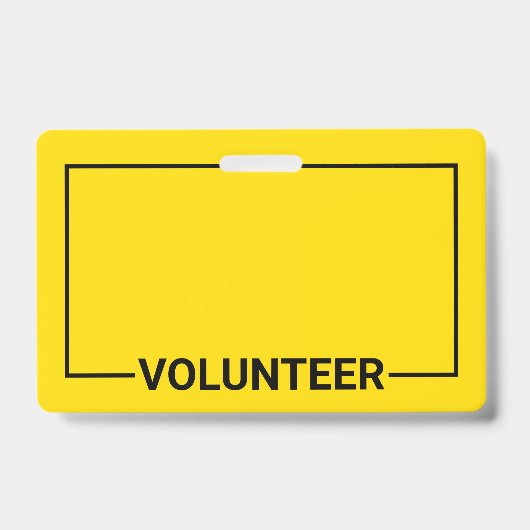 Yellow Blank Volunteer Ausweis (Vorderseite)