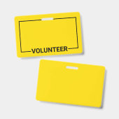 Yellow Blank Volunteer Ausweis (Vorder- & Rückseite)
