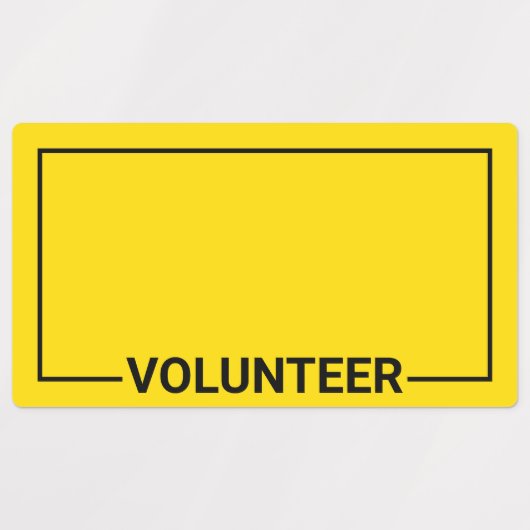 Yellow Blank Volunteer Etiketten (Design 1)