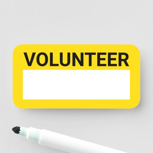 Yellow Blank Volunteer Namensschild (Beispiel)