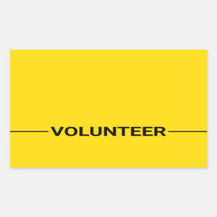 Yellow Blank Volunteer Rechteckiger Aufkleber