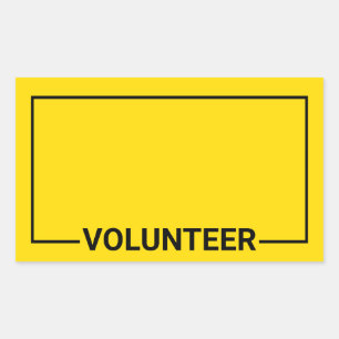 Yellow Blank Volunteer Rechteckiger Aufkleber
