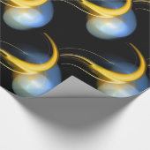YELLOW BLAUE WHITE ALIEN PEARLS GESCHENKPAPIER (Ecke)