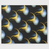 YELLOW BLAUE WHITE ALIEN PEARLS GESCHENKPAPIER (Flach)