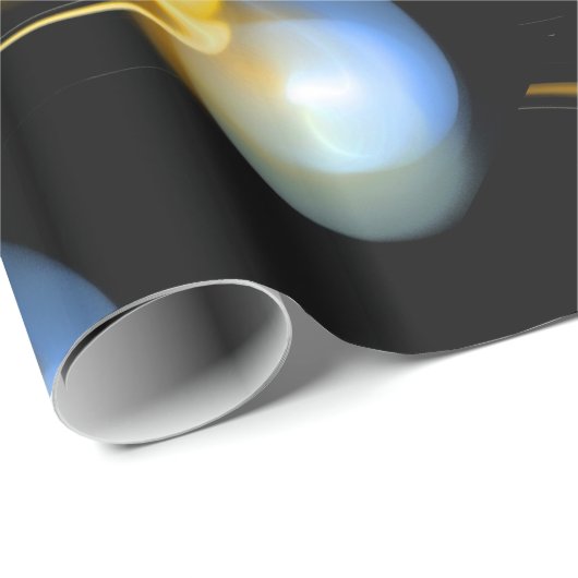 YELLOW BLAUE WHITE ALIEN PEARLS GESCHENKPAPIER (Rolleneckpunkt)