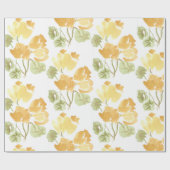 Yellow Bloom Matte Wrapping Paper Geschenkpapier (Flach)