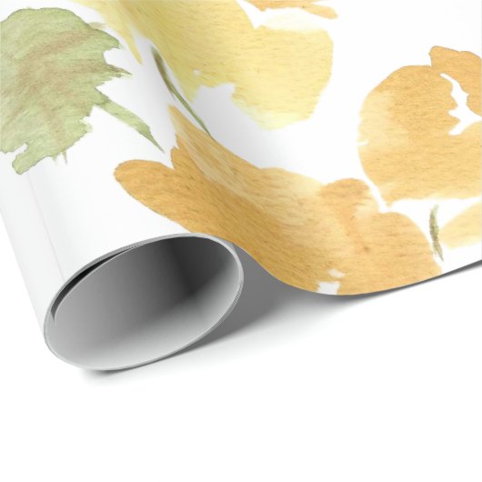 Yellow Bloom Matte Wrapping Paper Geschenkpapier (Rolleneckpunkt)
