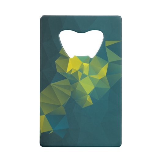 Yellow Blue Abstrakt Geometric Pyramid Pattern Kreditkartenflaschenöffner (Vorderseite)