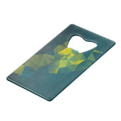 Yellow Blue Abstrakt Geometric Pyramid Pattern Kreditkartenflaschenöffner (Vorderseite Schrägansicht)