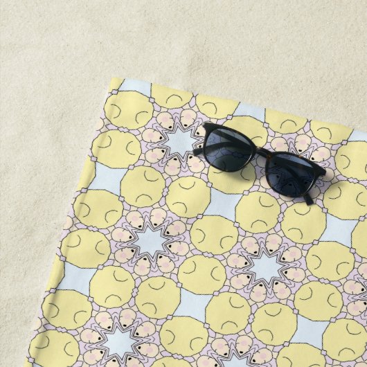 Yellow, blue and gray geometric patterned strandtuch (Beispiel)