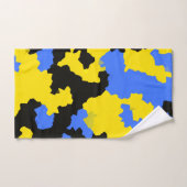 Yellow Blue Black Abstract Design Badhandtuch Set (Handtuch)