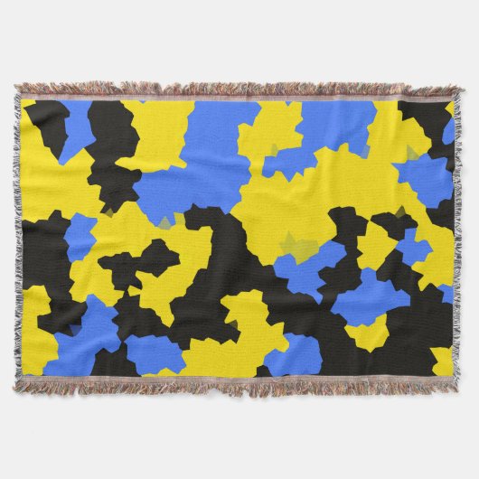 Yellow Blue Black Abstract Design Decke (Vorderseite)
