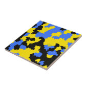 Yellow Blue Black Abstract Design Fliese (Seite)