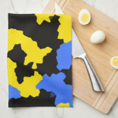 Yellow Blue Black Abstract Design Geschirrtuch (Viertel Falte)