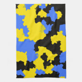 Yellow Blue Black Abstract Design Geschirrtuch (Vertikal)