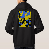 Yellow Blue Black Abstract Design Hoodie (Rückseite)