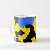Yellow Blue Black Abstract Design Kaffeetasse (Vorderseite Links)